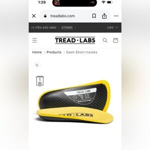 Tread Labs Yellow and Black Dash Short Insoles